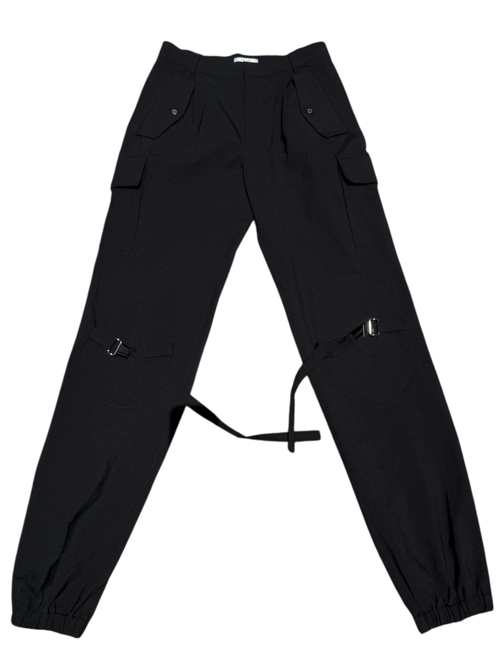 Nensi Dojaka black utility cargo pants techwear avant garde trousers M